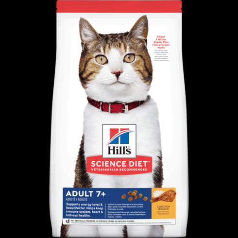 Science Diet Adult 7+ Chicken Recipe Dry Cat Food 16lb - Poudre Pet and Feed Supply